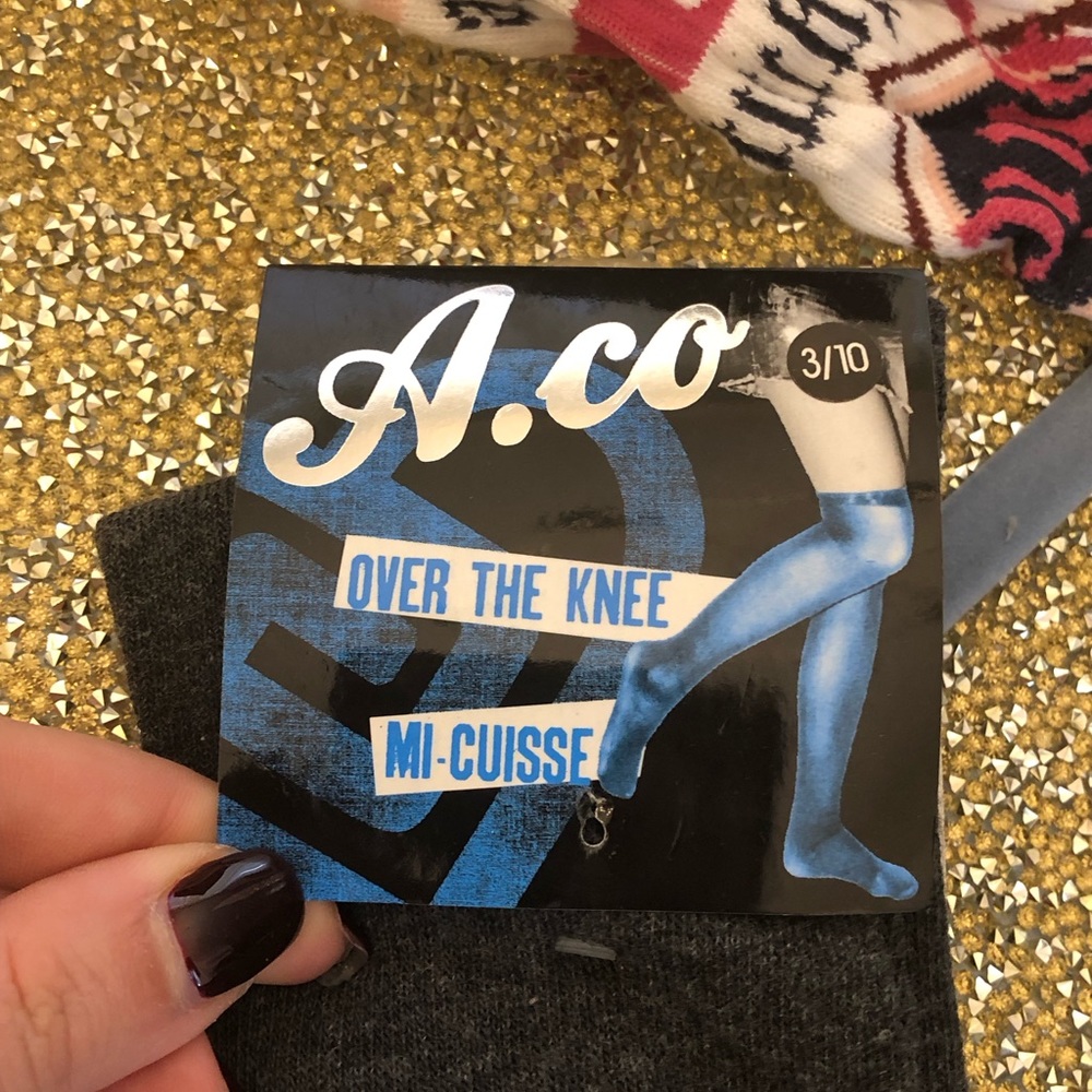 Arden’s thigh high socks